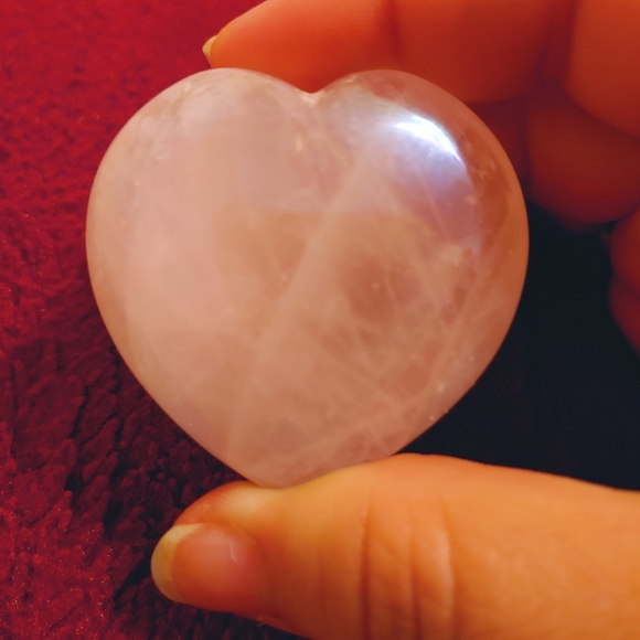 Aura Rose Quartz Heart - Picture 3 of 4